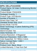 Dell DELLP2424HEB 24" Class Webcam Full HD LED Monitor - 16:9 - Black, Silver