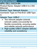 Dell DELL-SA224-BK Adapter USB-C to 2.5G Ethernet - Network Adapter