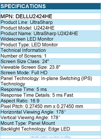 Dell DELLU2424HE UltraSharp U2424HE 24" Class Full HD LED Monitor - 16:9