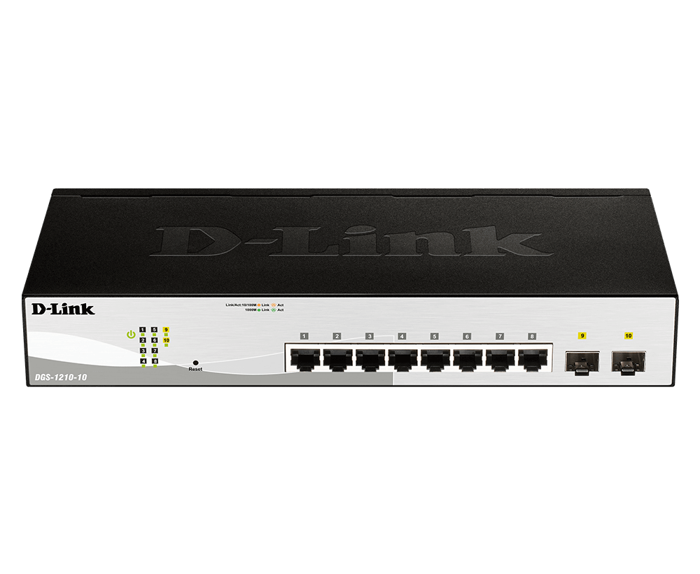 D-Link DGS-1210-10 Web Smart 8-Port Gigabit Switch with 2 SFP Slots
