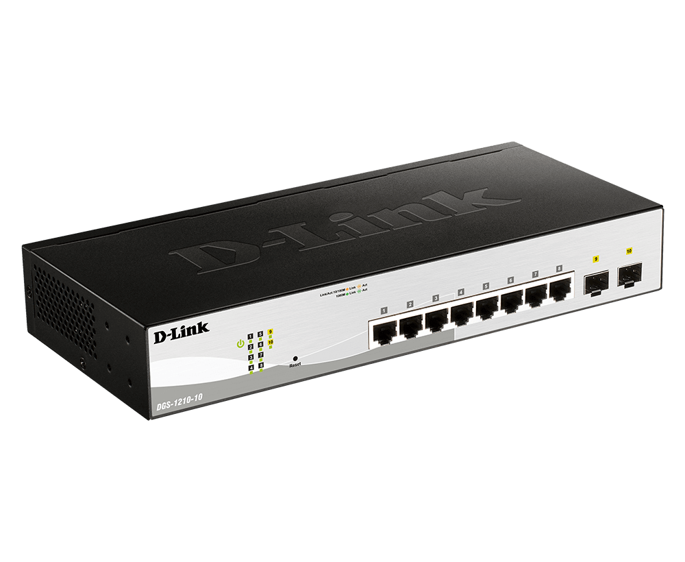 D-Link DGS-1210-10 Web Smart 8-Port Gigabit Switch with 2 SFP Slots