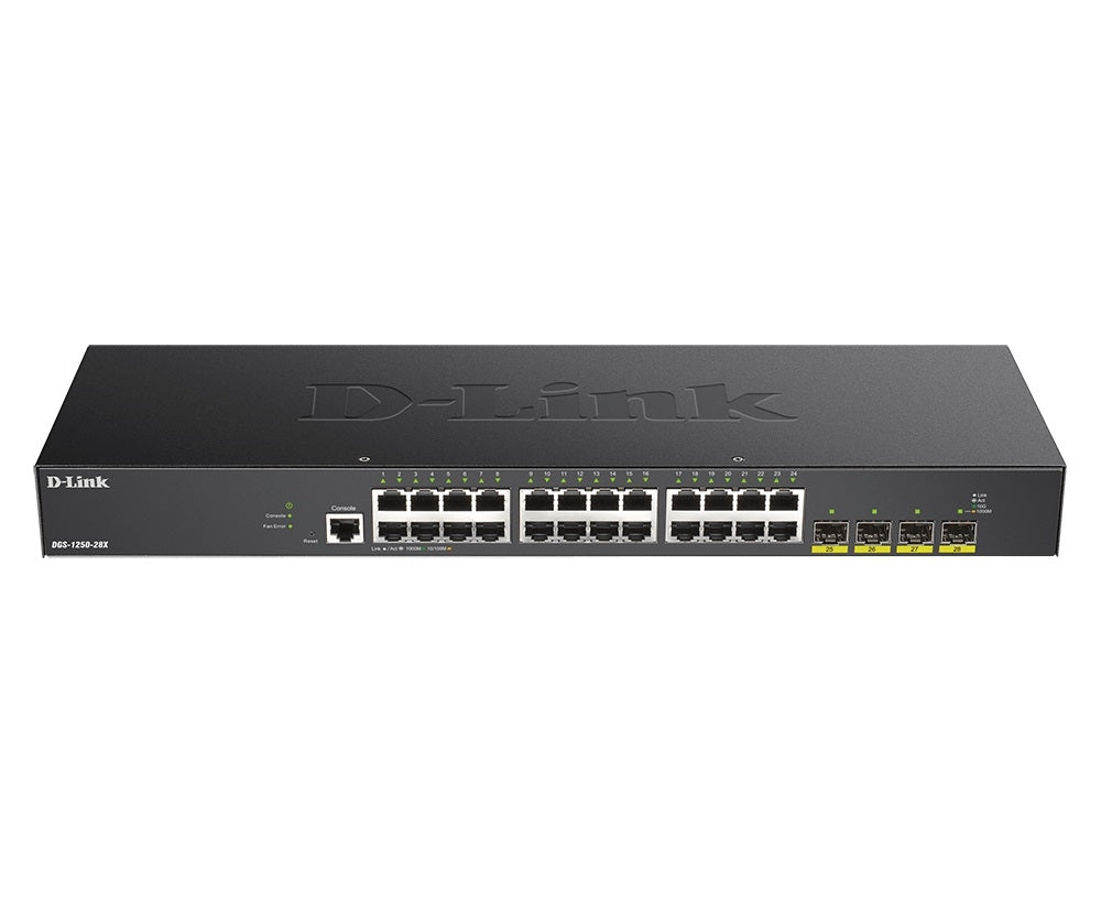 D-Link DGS-1250-28X-6KV 28-Port Gigabit Smart Managed Switch w 4 10G SFP+ Ports