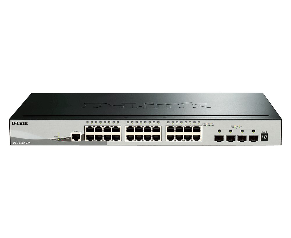 D-Link DGS-1510-28X SmartPro 24-Port Gigabit Switch with 4 10GbE SFP+
