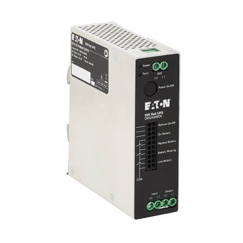 Eaton DIN24240DC DIN Rail Industrial UPS -Hardwire, Input/Output