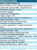 StarTech DISPLPORT10L 10 ft Certified DisplayPort 1.2 Cable - Black with Latches