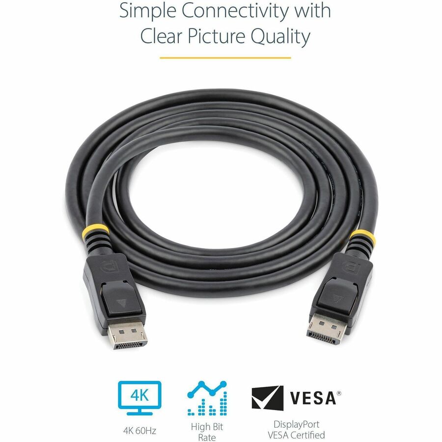 StarTech DISPLPORT10L 10 ft Certified DisplayPort 1.2 Cable - Black with Latches