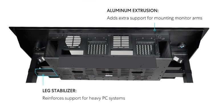 Lian Li DK07X Motorized Standing Computer Case Workflow Desk for 2 PC Systems