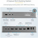 StarTech DK30C2DPEP Universal Laptop Docking Station, Hybrid USB-C & USB-A Dock