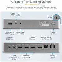 StarTech DK30C2DPEP Universal Laptop Docking Station, Hybrid USB-C & USB-A Dock