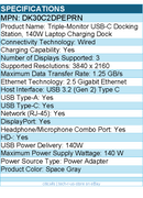 StarTech DK30C2DPEPRN Triple-Monitor USB-C Docking Station, Laptop Charging Dock