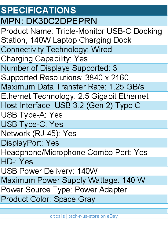 StarTech DK30C2DPEPRN Triple-Monitor USB-C Docking Station, Laptop Charging Dock