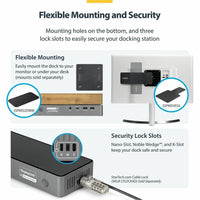 StarTech DK30C2DPEPRN Triple-Monitor USB-C Docking Station, Laptop Charging Dock
