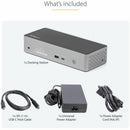 StarTech DK31C4DPPD USB-C Dock, 4K 60Hz Quad Monitor - Black, Space Gray