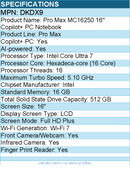 Dell DKDX9 Pro Max MC16250 16" Copilot+ PC Notebook - Full HD Plus