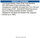 ENS DM-10-112 Display Stand Up to 21" Screen Support - 18 lb Load Capacity