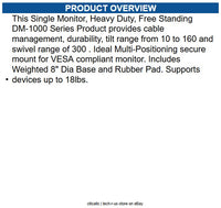 ENS DM-10-112 Display Stand Up to 21" Screen Support - 18 lb Load Capacity