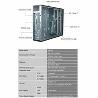 APEX DM-387 Desktop Tower w Front USB for Micro-ATX w 275W Power Supply Black