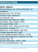 Dell DM6V0 Pro 16 Plus PB16255 16" Notebook - Full HD Plus