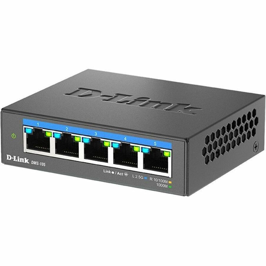 D-Link DMS-105 5-Port Multi-Gigabit Unmanaged Switch - 2 Layer Supported