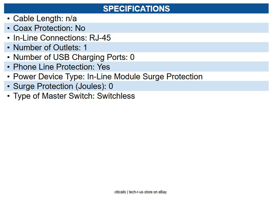 Eaton DNET1 DataShield In-Line Surge Protector for Network and Phone Lines