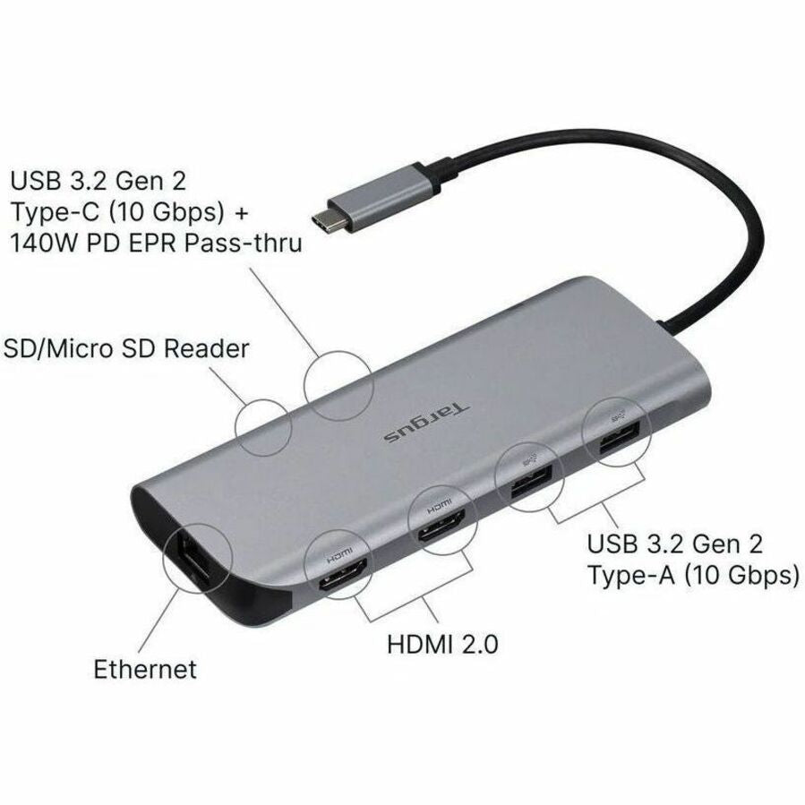 Targus DOCK403GL Dual Video Mobile Dock with 140W EPR Pass-Thru & SD Reader