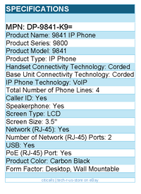 Cisco DP-9841-K9= 9841 IP Phone - Corded - Corded - Desktop, Wall Mountable