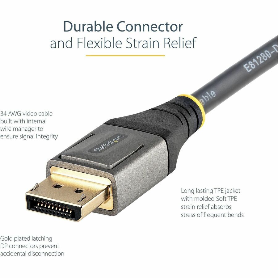 StarTech DP14VMM3M 10ft VESA Certified DisplayPort 1.4 Cable, 8K 60Hz HDR10