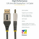 StarTech DP14VMM4M 13ft (4m) VESA Certified DisplayPort 1.4 Cable, 8K 60Hz HDR10