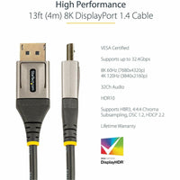 StarTech DP14VMM4M 13ft (4m) VESA Certified DisplayPort 1.4 Cable, 8K 60Hz HDR10