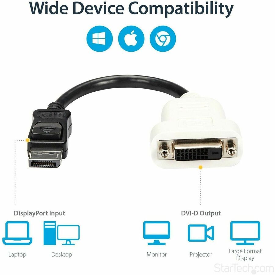 StarTech DP2DVI Display Port to DVI Video Adapter Converter Retail