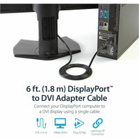 StarTech DP2DVI2MM6 6ft DisplayPort to DVI Cable, DisplayPort to DVI Adapter