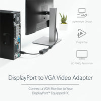 StarTech DP2VGA2 DisplayPort to VGA Video Adapter Converter - Black