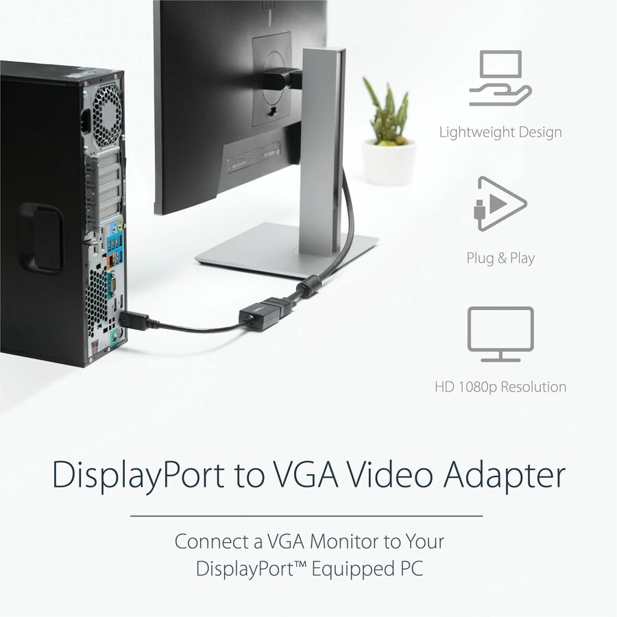 StarTech DP2VGA2 DisplayPort to VGA Video Adapter Converter - Black