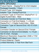 StarTech DP2VGA3 DisplayPort to VGA Adapter, Active DP to VGA Converter