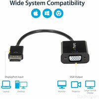 StarTech DP2VGA3 DisplayPort to VGA Adapter, Active DP to VGA Converter