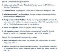 D-Link DP-311P Air Wireless 2.4GHz Wireless Print Server w Power Supply LOT of 2
