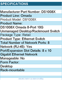 TP-Link DS1008X Omada 8-Port 10G Multi-Gigabit Switch Retail