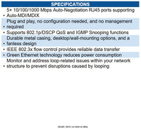 TP-Link DS105G Omada 5-Port Gigabit Desktop Switch - Desktop Steel Case