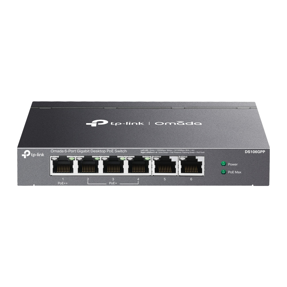 TP-Link DS106GPP Omada 6PT Gigabit Desktop Switch w 3PT PoE+ & 1PT PoE++