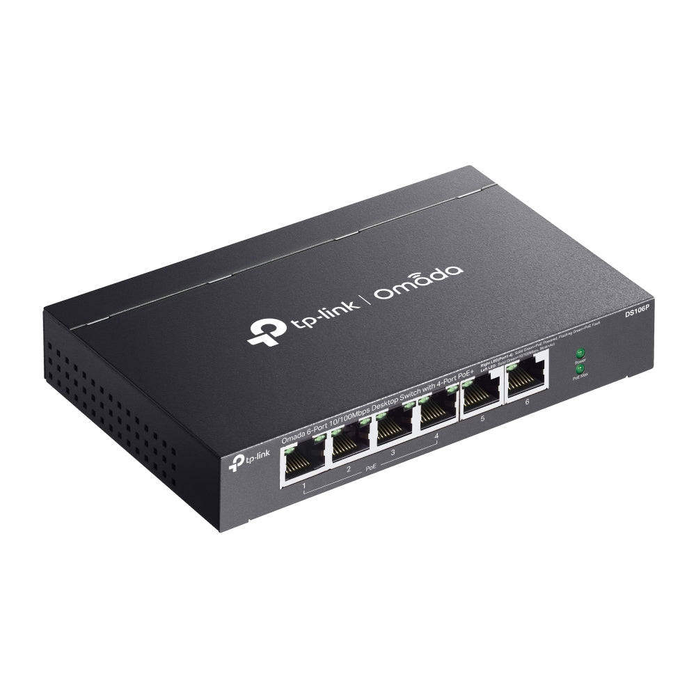TP-Link DS106P Omada 6-Port 10 100 Mbps Desktop Switch with 4-Port PoE+