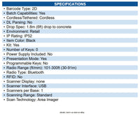 Zebra DS4678-SR7U2100SFW DS4678-SR Barcode Scanner Kit - Wireless 1D, 2D - Image
