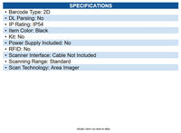 Zebra DS5502-SR40004ZZWW DS55 DS5502 Barcode Scanner - Cable Connectivity