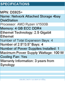 Synology DS925+ Network Attached Storage - 4bay NAS DiskStation Retail