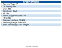 Zebra DS9308-SR4R0110AZU DS9300 Series 1D/2D Presentation Barcode Scanner Cable
