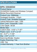 Brother DS940DW DSMobile DS-940DW Sheetfed Scanner - 1200 dpi Optical