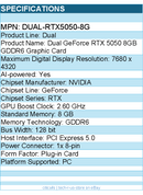ASUS DUAL-RTX5050-8G NVIDIA GeForce Graphic Card - 8 GB GDDR6