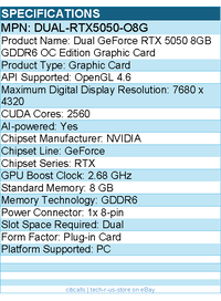 ASUS DUAL-RTX5050-O8G NVIDIA GeForce Graphic Card - 8 GB GDDR6