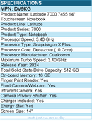 Dell DV9KG Latitude 7000 7455 14" Touchscreen Notebook - QHD+ - Gray