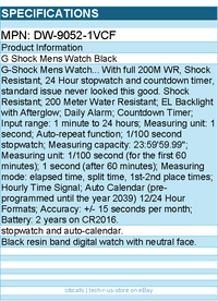 Casio DW-9052-1VCF G Shock Mens Watch Black With full 200M WR