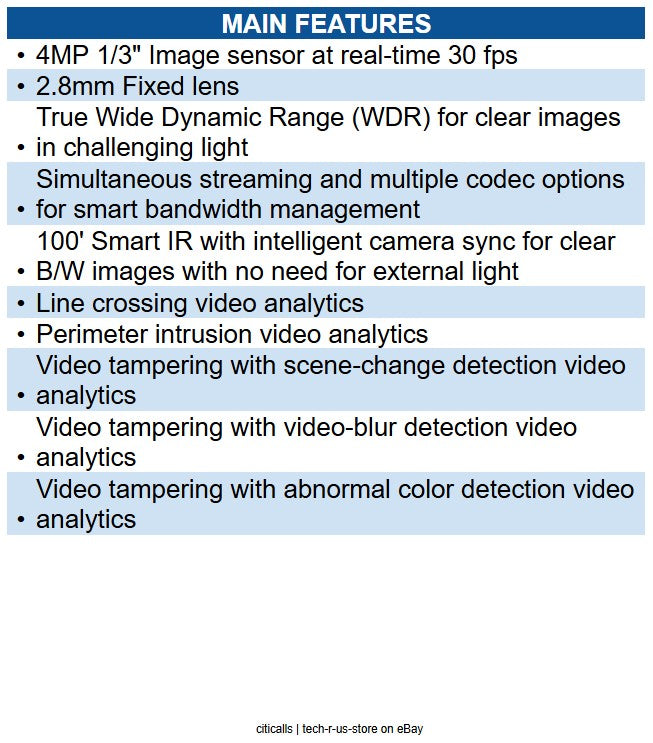 Digital Watchdog DWC-VSTB04BI MEGApix 4MP WDR Turret IP Camera with Smart IR